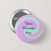 Ihre Nachricht hier Textname Monogramm rosa Pastel Button (Vorne & Hinten)
