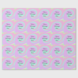 Ihre Nachricht hier Textname Monogramm rosa Pastel Geschenkpapier