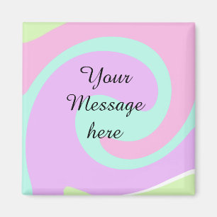 Ihre Nachricht hier Textname Monogramm rosa Pastel Magnet