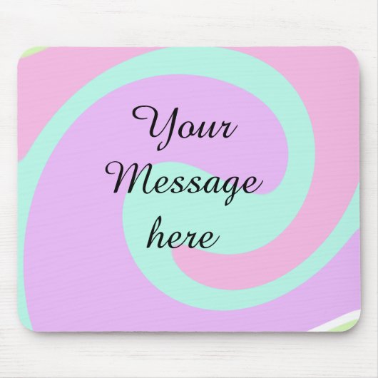 Ihre Nachricht hier Textname Monogramm rosa Pastel Mousepad (Vorne)