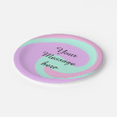 Ihre Nachricht hier Textname Monogramm rosa Pastel Pappteller (Schrägansicht)