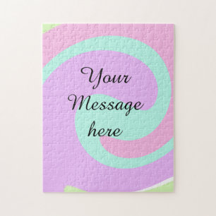 Ihre Nachricht hier Textname Monogramm rosa Pastel Puzzle