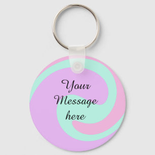 Ihre Nachricht hier Textname Monogramm rosa Pastel Schlüsselanhänger