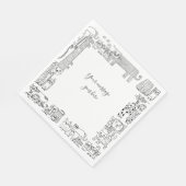 Ihre Nachricht Katzen Schwarz-Weiß-Illustrationen Serviette (Ecke)