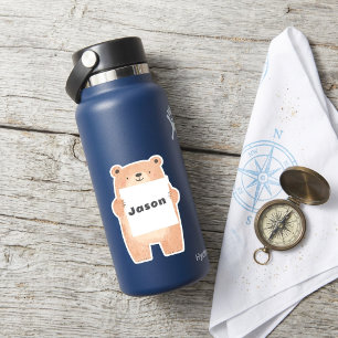 Ihre Nachricht oder Ihr Name niedlich Bear Holding Aufkleber