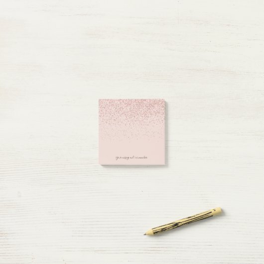 Ihre Nachricht Rose Gold Glitzer Post-it Klebezettel (Auf Schreibtisch)