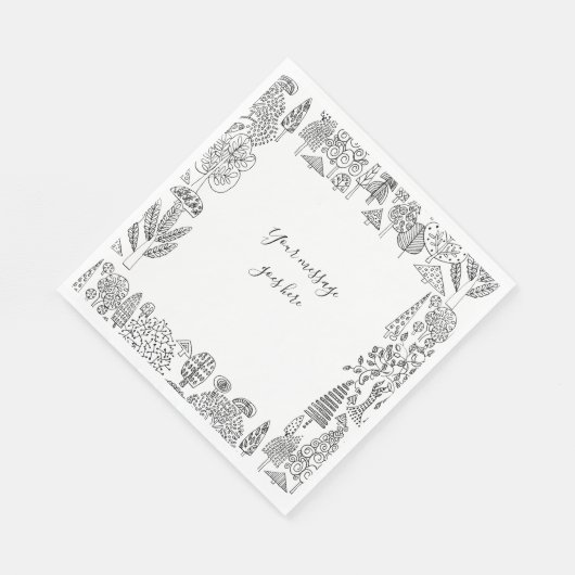 Ihre Nachrichtenstruktur Schwarz-Weiß-Illustration Serviette (Ecke)