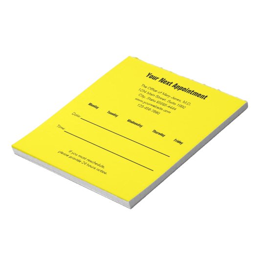 Ihre nächste Ernennung Ärzte Office Erinnerung Yel Notizblock (Rotiert)