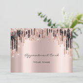 Ihre nächste Rose Gold Tropfen Black Lashes Einladung (Stehend Vorderseite)