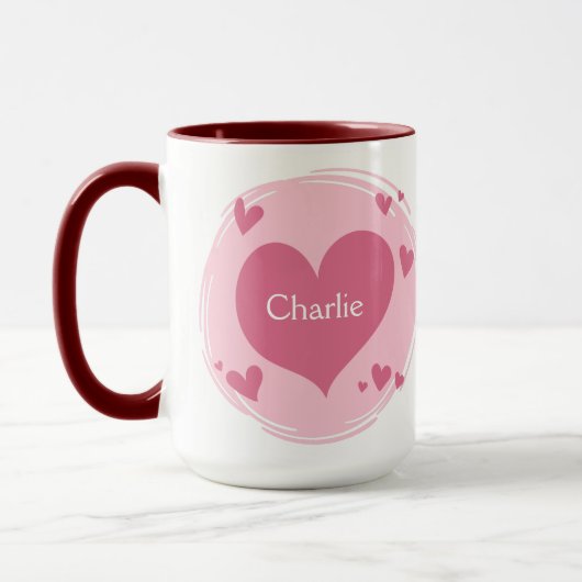 Ihre Namen in einer Herz-Tasse Tasse (Links)