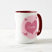Ihre Namen in einer Herz-Tasse Tasse (VorderseiteRechts)