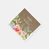 Ihre Namen mit bunten Blume und Burlap Serviette (Ecke)