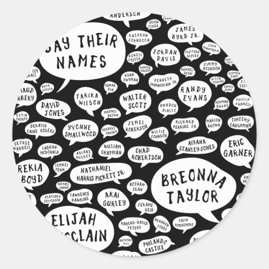ihre Namen nennen Runder Aufkleber (Vorderseite)