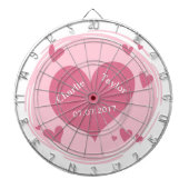 Ihre Namen u. Datum in einer Dartscheibe (vorne)