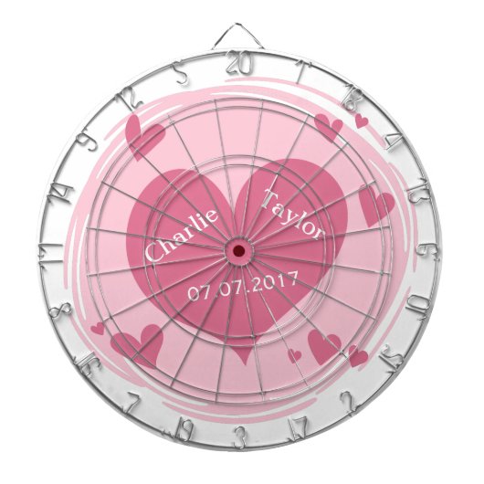 Ihre Namen u. Datum in einer Dartscheibe (vorne)