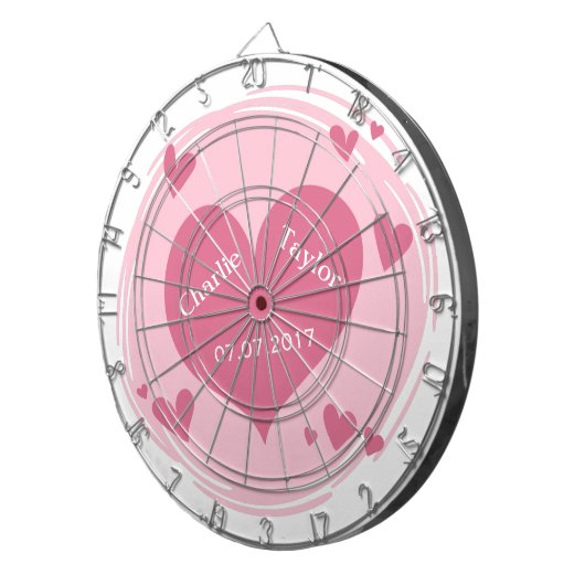 Ihre Namen u. Datum in einer Dartscheibe (Vorderseite rechts)