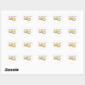 Ihre Namen zwei Gold Wedding Rings Heart Sticker (Blatt)