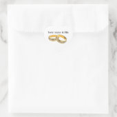 Ihre Namen zwei Gold Wedding Rings Heart Sticker (Tasche)