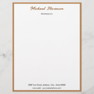 Ihre Namensadresse Website Gold Gerahmt Letterhead Briefbogen