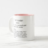 Ihre Namensdefinition Zweifarbige Tasse (Vorderseite Links)
