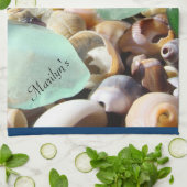 Ihre Namenshandtücher personalisiertes blaues Geschirrtuch (Gefaltet)