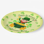 Ihre Namensmeldung St Patricks Day Leprechaun Gold Pappteller (Schrägansicht)