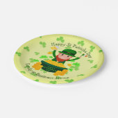 Ihre Namensmeldung St Patricks Day Leprechaun Gold Pappteller (Schrägansicht)