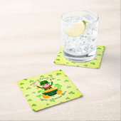 Ihre Namensmeldung St Patricks Day Leprechaun Gold Rechteckiger Pappuntersetzer (Vor Ort)
