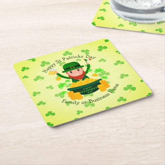 Ihre Namensmeldung St Patricks Day Leprechaun Gold Rechteckiger Pappuntersetzer (angewinkelt)