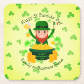 Ihre Namensmeldung St Patricks Day Leprechaun Gold Rechteckiger Pappuntersetzer (Vorderseite)