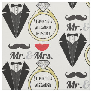 Ihre NamensSmokings-Hochzeit herr-Frau Lips Stoff