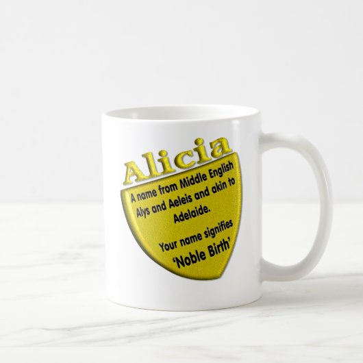 Ihre NamensTasse, Ursprung und Bedeutung: Alicia Kaffeetasse (Rechts)