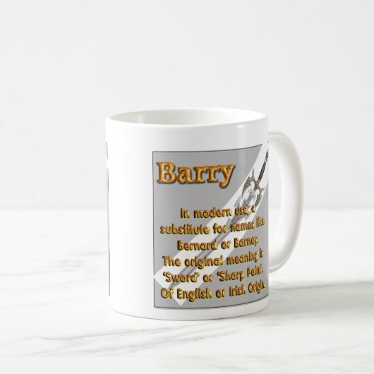 Ihre NamensTasse, Ursprung und Bedeutung: Barry Kaffeetasse (VorderseiteRechts)