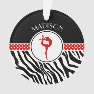 Ihre Namenszebra-Druck-Gymnastik mit roten Details Ornament