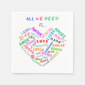 Ihre Napkins mit Liebe Text Multi Language Word Serviette (Vorderseite)