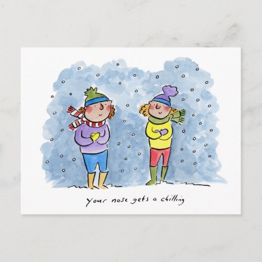 Ihre Nase bekommt eine Kälte Postkarte (Vorderseite)