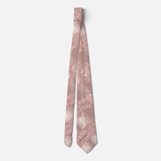 Ihre Neck Tie Rose Blush Glitzer Sparkone Tropfen Krawatte (Rückseite)