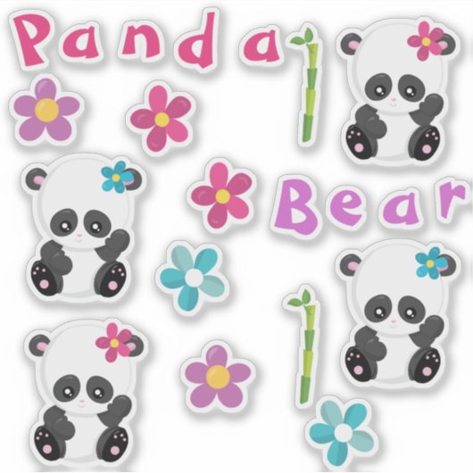 Ihre niedlichen Pandas Aufkleber (Vorderseite)
