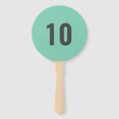 Ihre Nummer | Minze Green Event Score Paddle Fächer (Vorderseite)