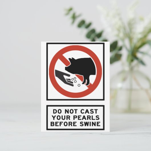 Ihre Perlen nicht vergießen, bevor Sie mit dem Sch Postkarte (Stehend Vorderseite)