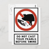 Ihre Perlen nicht vergießen, bevor Sie mit dem Sch Postkarte (Vorne/Hinten)