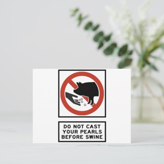 Ihre Perlen nicht vergießen, bevor Sie mit dem Sch Postkarte (Stehend Vorderseite)