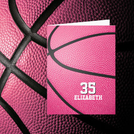 Ihre persönliche Nachricht Mädchen rosa Basketball Karte