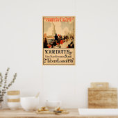 IHRE PFLICHT Kaufen US Government Bonds 2. Liberty Poster (Küche)