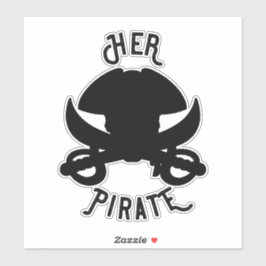 Ihre Piraterie Vintage Crossbones Skull & Sword Bl Aufkleber