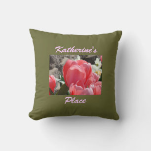Ihre Platz Throwkissen Rosa-Tulpe-Blumen Kissen