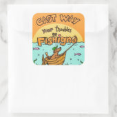 Ihre Probleme abschaffen Quadratischer Aufkleber (Tasche)