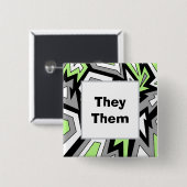 IHRE PRONOUNS Agender Pride Geometric Modern Art Button (Vorne & Hinten)