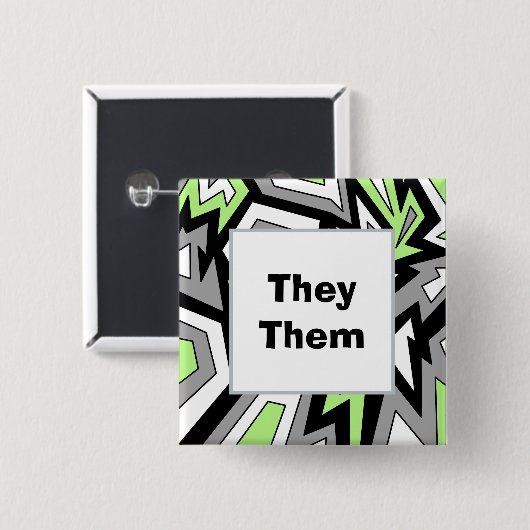 IHRE PRONOUNS Agender Pride Geometric Modern Art Button (Vorne & Hinten)