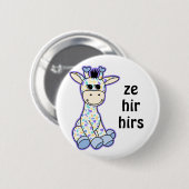 IHRE PRONOUNS Niedliche Genderfaun-Flag-Giraffe Button (Vorne & Hinten)
